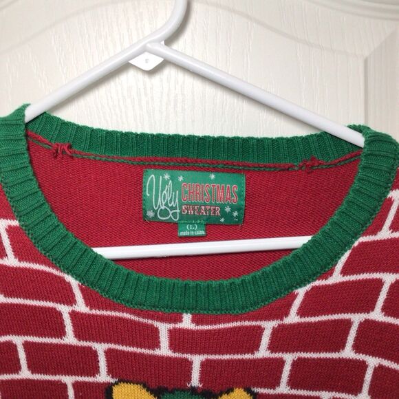 Ugly Christmas Sweater Brand Christmas Fireplace Large Ugly Sweater - Picture 3 of 16